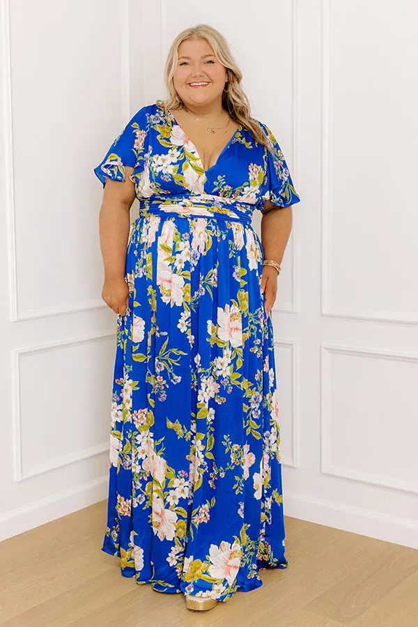 Whimsical Whispers Satin Floral Maxi Dress Curves sold by Impressions product image thumbnail 4