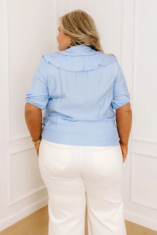 Sunday Mornings Ruffle Top in Sky Blue Curves sold by Impressions product image thumbnail 4