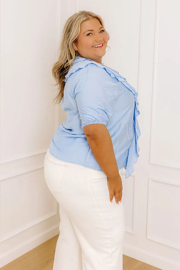 Sunday Mornings Ruffle Top in Sky Blue Curves sold by Impressions product image thumbnail 3