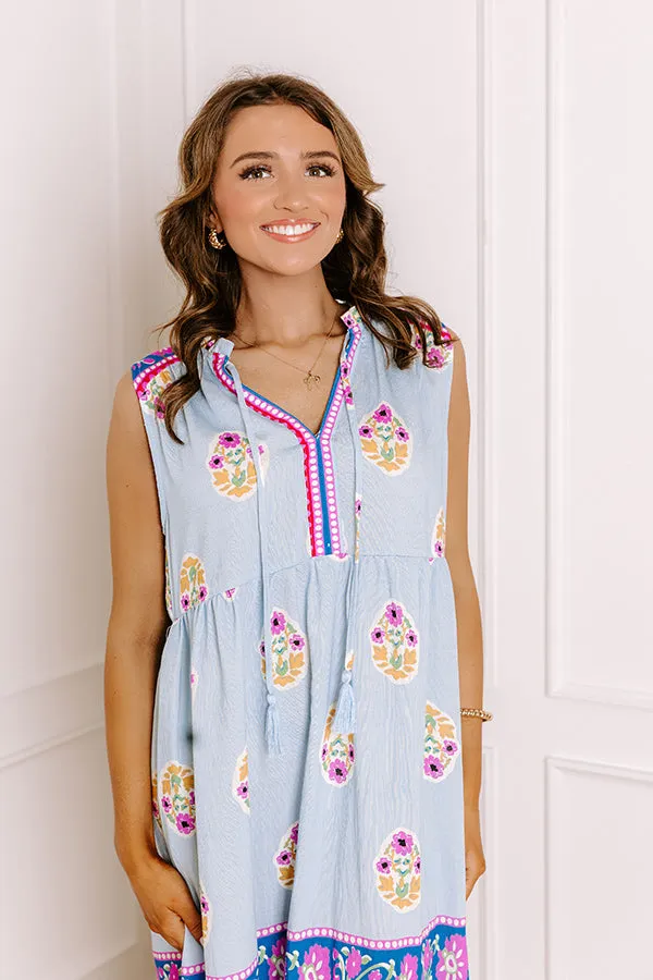 Margaritas On The Boardwalk Floral Midi Dress in Sky Blue sold by Impressions product image thumbnail 2
