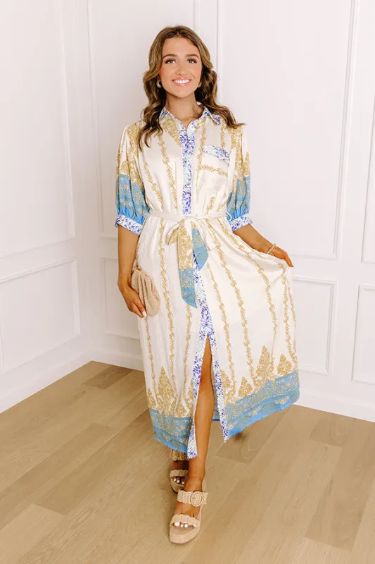 Isles of Scilly Floral Maxi Dress in Blue sold by Impressions