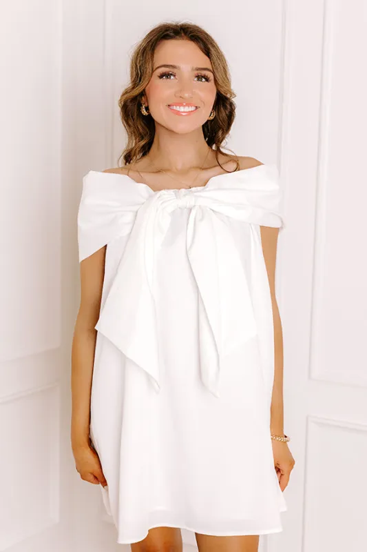 Uptown Social Off Shoulder Mini Dress in White sold by Impressions