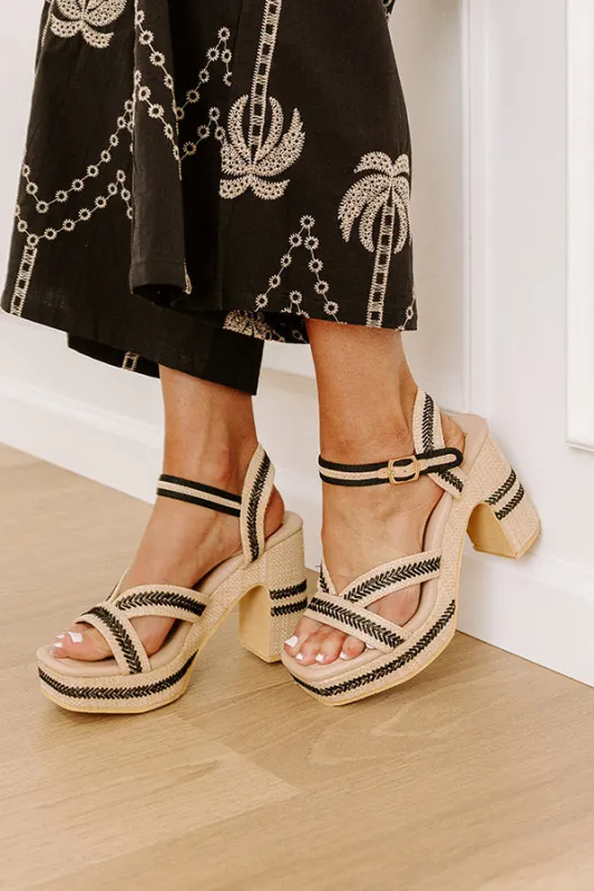 The Adelaide Raffia Woven Platform Heel in Natural sold by Impressions