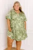 Palm Petal Breeze Mini Dress Curves sold by Impressions