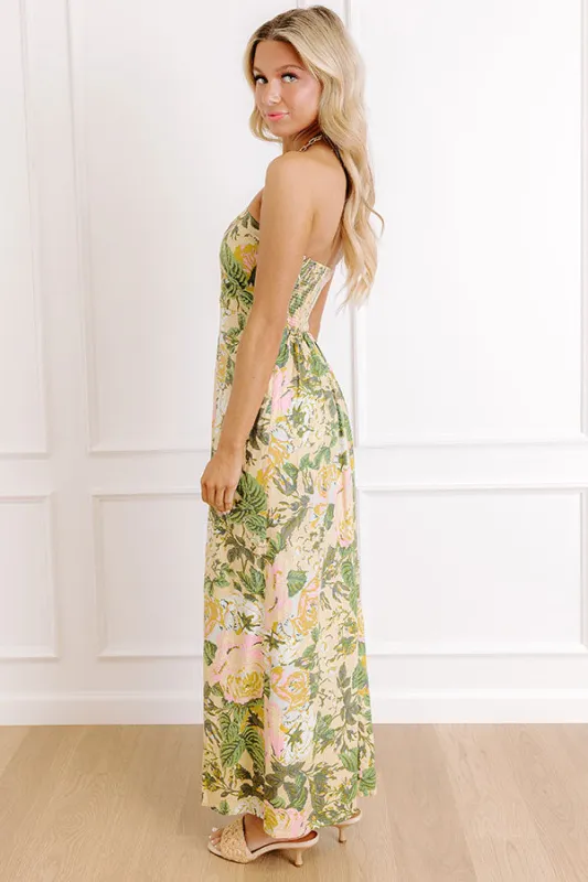 Golden Hour Garden Linen-Blend Midi Dress | Parallel