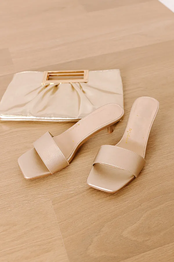 Capricorn Faux Leather Heel in Gold sold by Impressions product image thumbnail 2