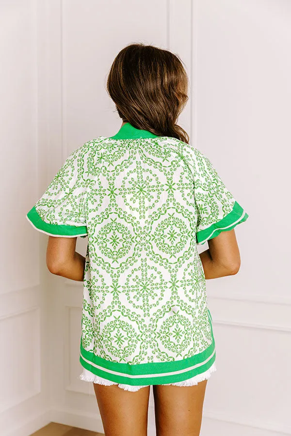 Sunday Hangout Floral Top in Green sold by Impressions product image thumbnail 4