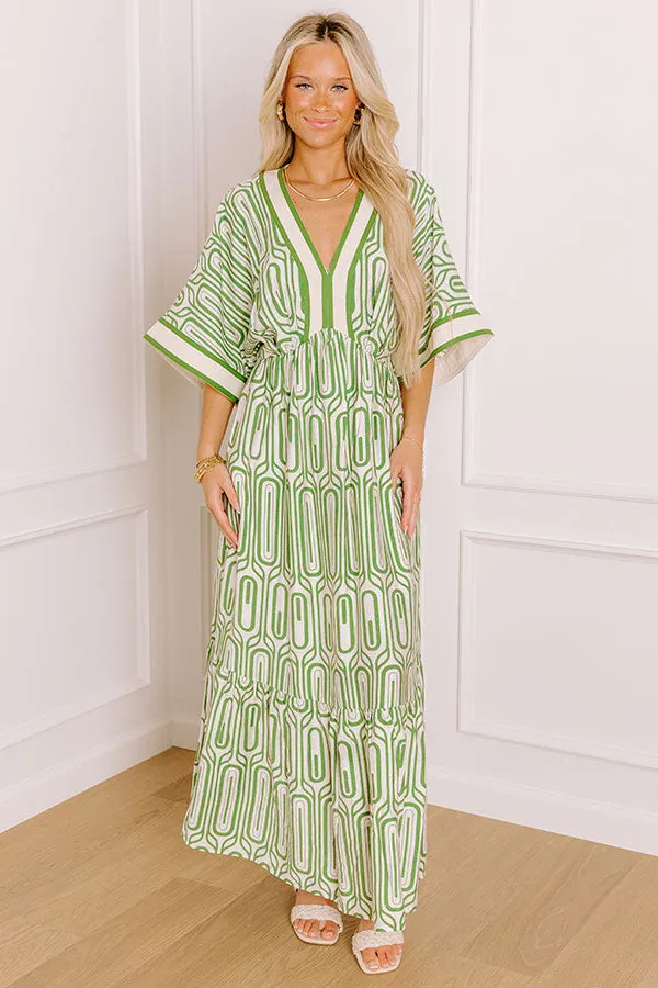 Art Gallery Social Midi Dress in Olive sold by Impressions product image thumbnail 5