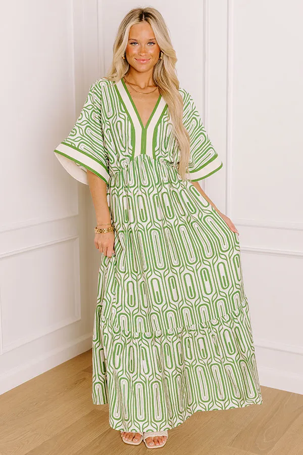 Art Gallery Social Midi Dress in Olive sold by Impressions product image thumbnail 2