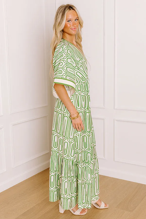 Art Gallery Social Midi Dress in Olive sold by Impressions product image thumbnail 3