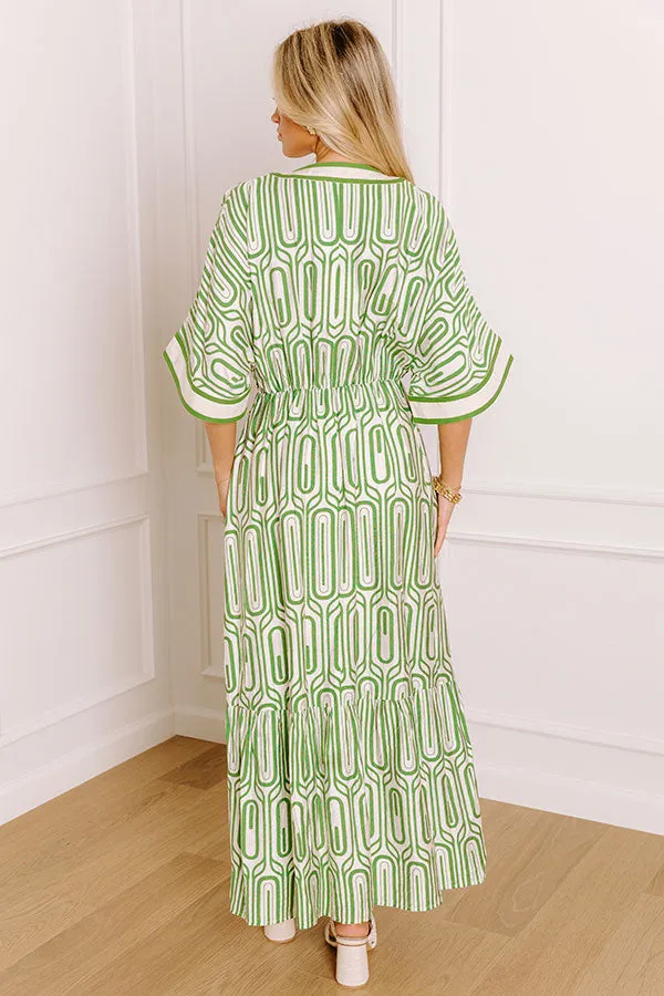 Art Gallery Social Midi Dress in Olive sold by Impressions product image thumbnail 4