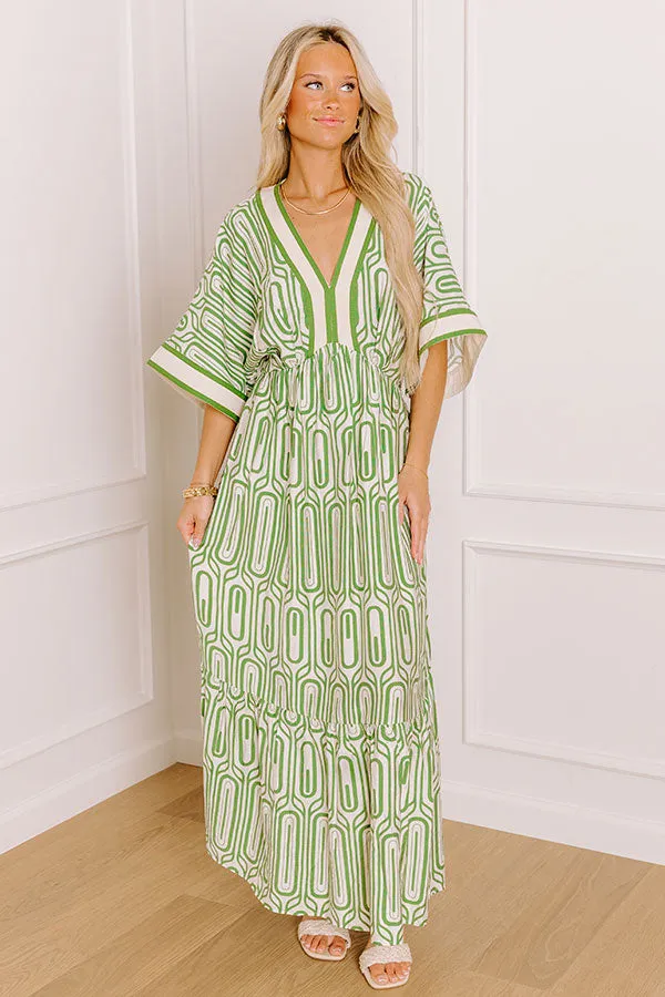 Art Gallery Social Midi Dress in Olive sold by Impressions