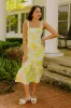 Hibiscus Garden Jacquard Midi Dress sold by Impressions