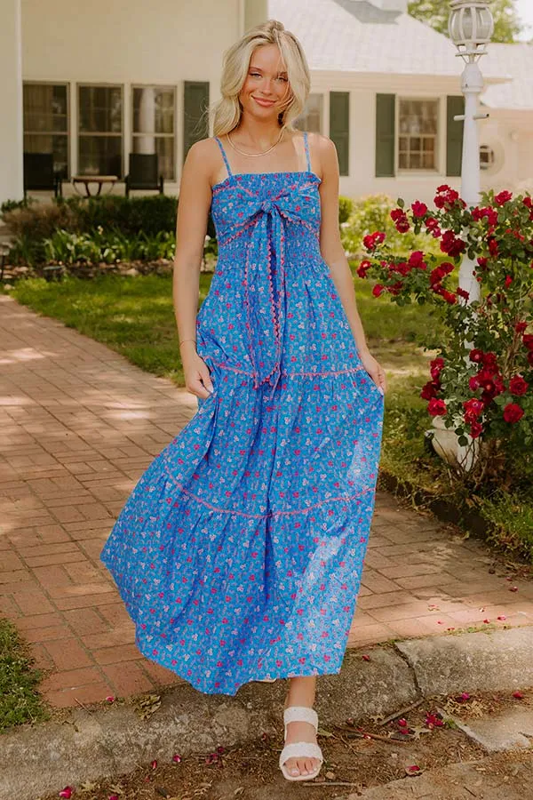Botanic Bash Front Tie Maxi Dress sold by Impressions
