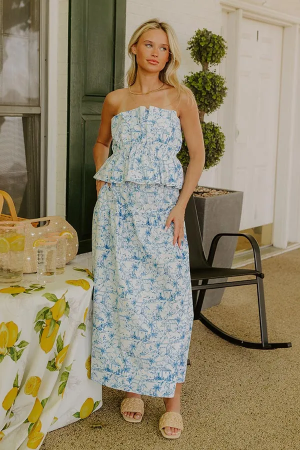 Villa Charm Pleated Top In Blue sold by Impressions product image thumbnail 4