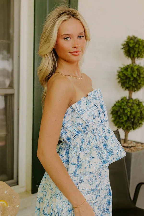 Villa Charm Pleated Top In Blue sold by Impressions product image thumbnail 2