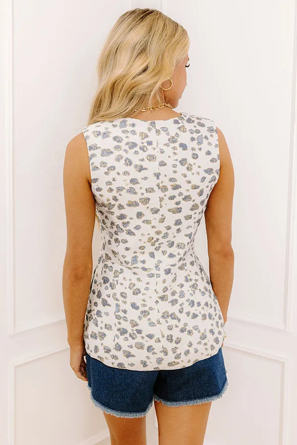 Chateau Daydream Jacquard Vest Top in Blue sold by Impressions product image thumbnail 4