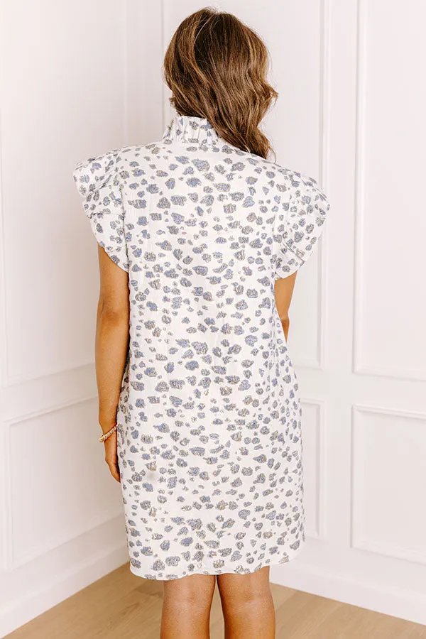 Sassy Moment Jacquard Leopard Mini Dress in Blue sold by Impressions product image thumbnail 5