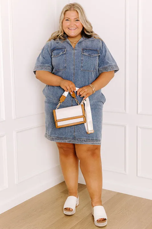 Weekend Vibes Denim Mini Dress Curves sold by Impressions