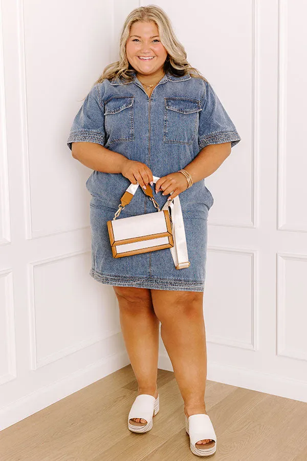 Weekend Vibes Denim Mini Dress Curves sold by Impressions
