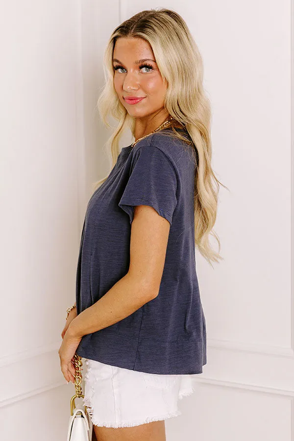 Plot Twist Pleated Top in Navy sold by Impressions product image thumbnail 4