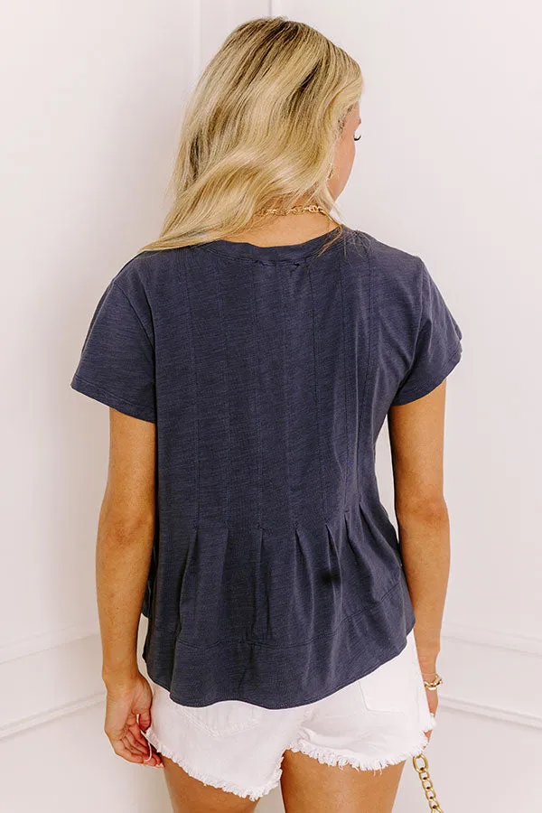 Plot Twist Pleated Top in Navy sold by Impressions product image thumbnail 5