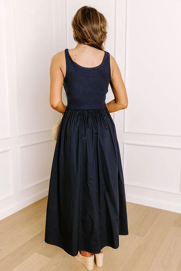 Courtyard Charm Midi Dress in Navy sold by Impressions product image thumbnail 5