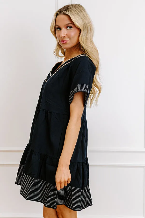 Lake Day Bliss Tiered Mini Dress in Navy sold by Impressions product image thumbnail 4