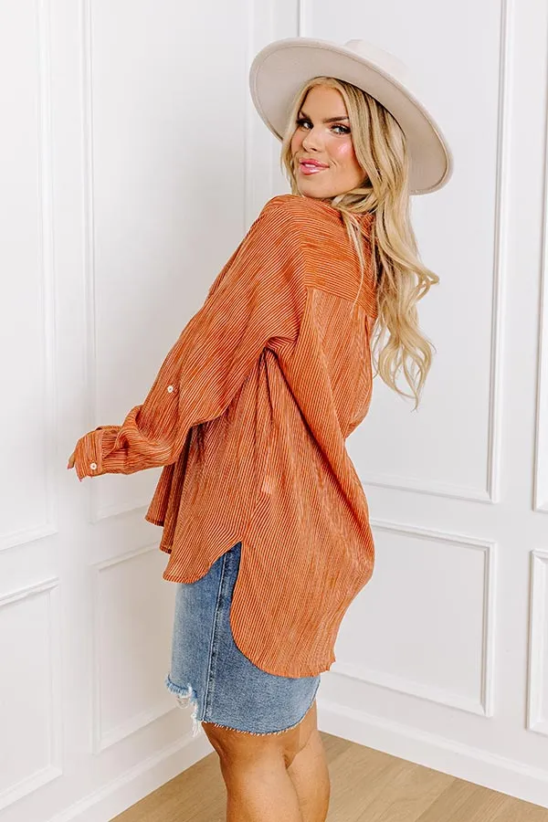 Stripes And Smiles Shift Top in Rust Curves sold by Impressions product image thumbnail 3