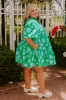 Charmed Feeling Floral Mini Dress in Green Curves sold by Impressions