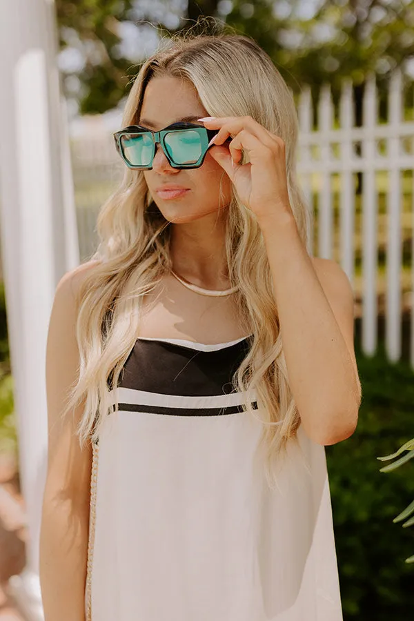 Bungalow Cutie Sunnies in Black with Green Lens sold by Impressions