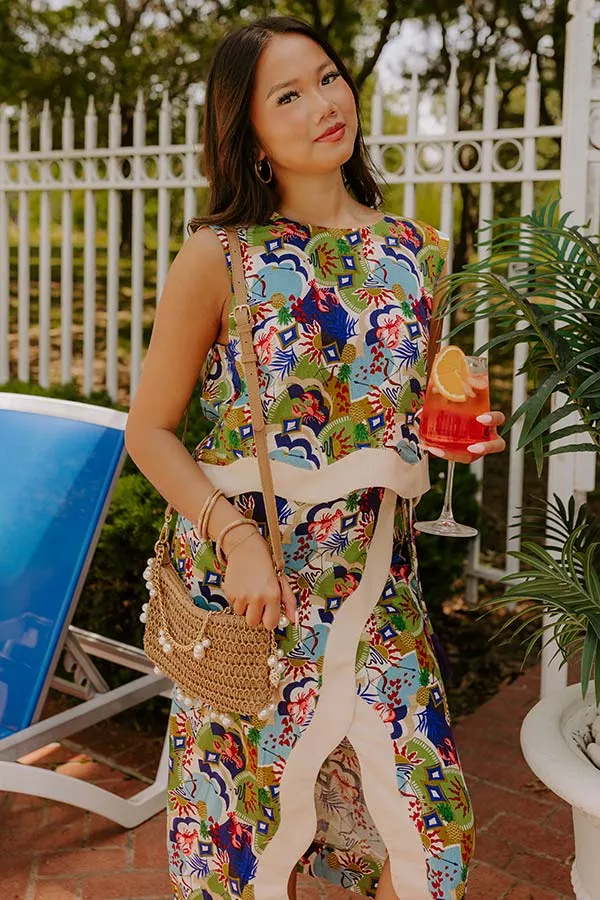 Tropical Tango Linen-Blend Top sold by Impressions