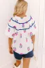 Joyful Bloom Floral Embroidered Top in White sold by Impressions