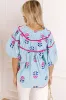 Joyful Bloom Floral Embroidered Top in Sky Blue sold by Impressions
