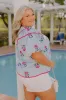 Joyful Bloom Floral Embroidered Top in Sky Blue Curves sold by Impressions