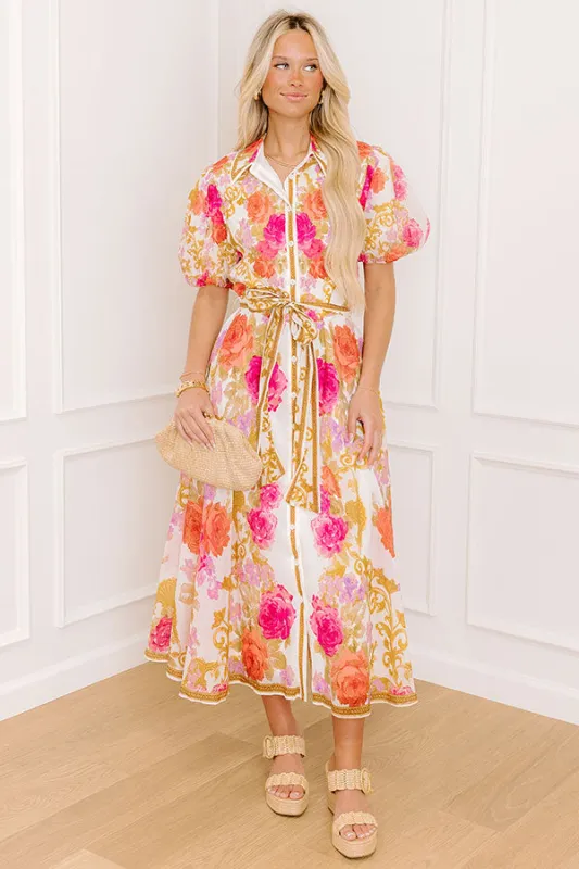 Twilight Trellis Floral Midi Dress sold by Impressions