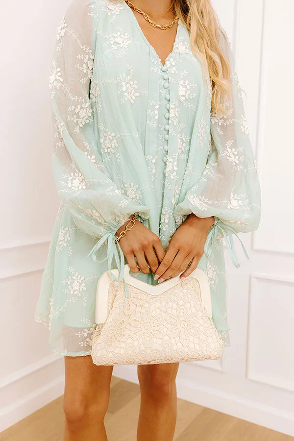 Chic Sweetheart Embroidered Mini Dress in Mint sold by Impressions product image thumbnail 2