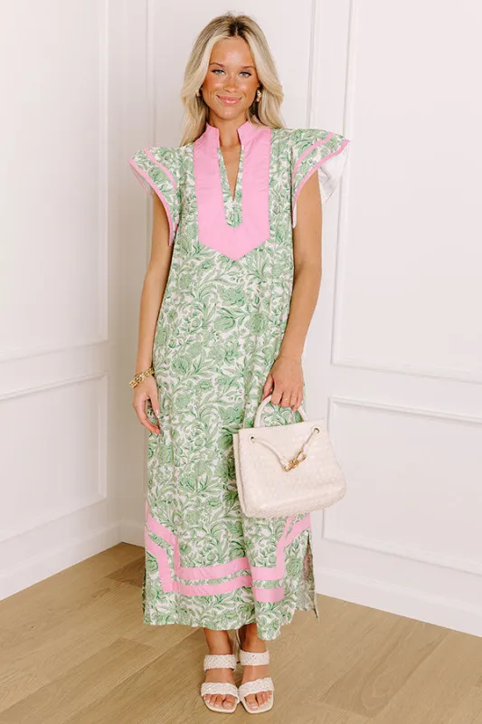 Veranda Views Floral Midi Dress in Green sold by Impressions