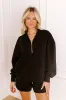 Street Style Chic Long Sleeve Scuba Top in Black sold by Impressions