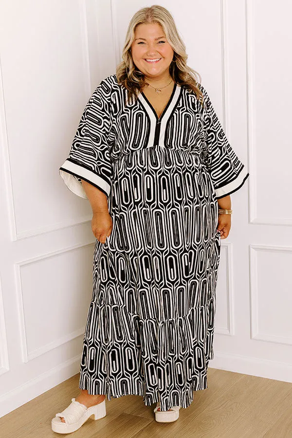 Art Gallery Social Midi Dress in Black Curves sold by Impressions product image thumbnail 2