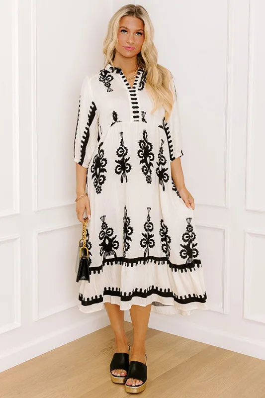 Playa Del Perfection Midi Dress in Cream sold by Impressions