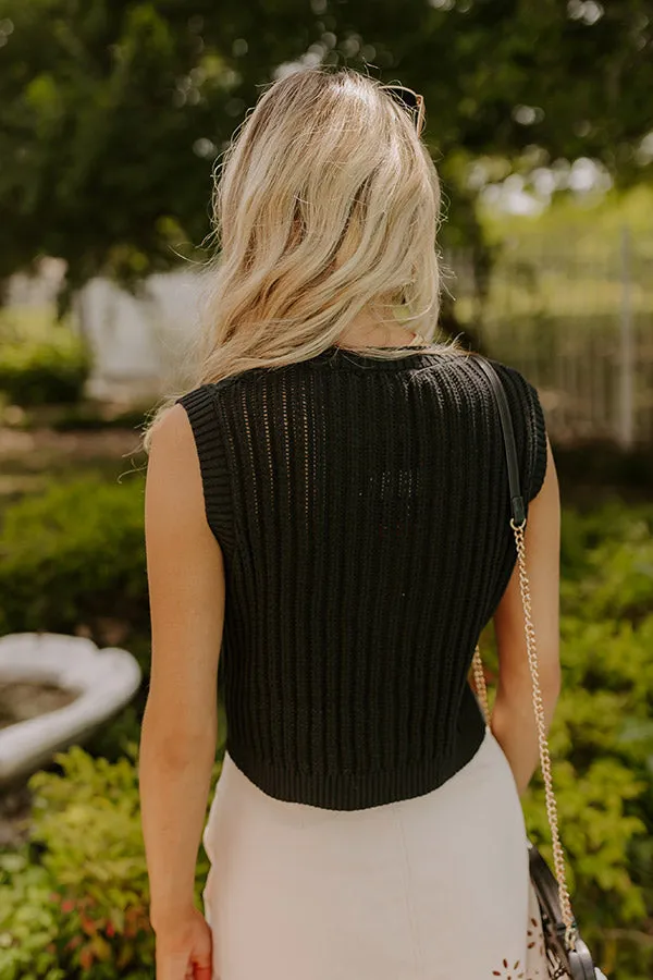 Vacay Breeze Knit Button Up Top in Black sold by Impressions product image thumbnail 4