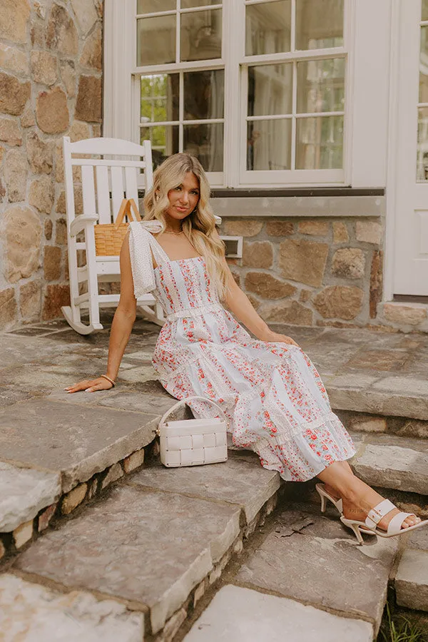 Prairie Bloom Floral Tiered Midi Dress sold by Impressions