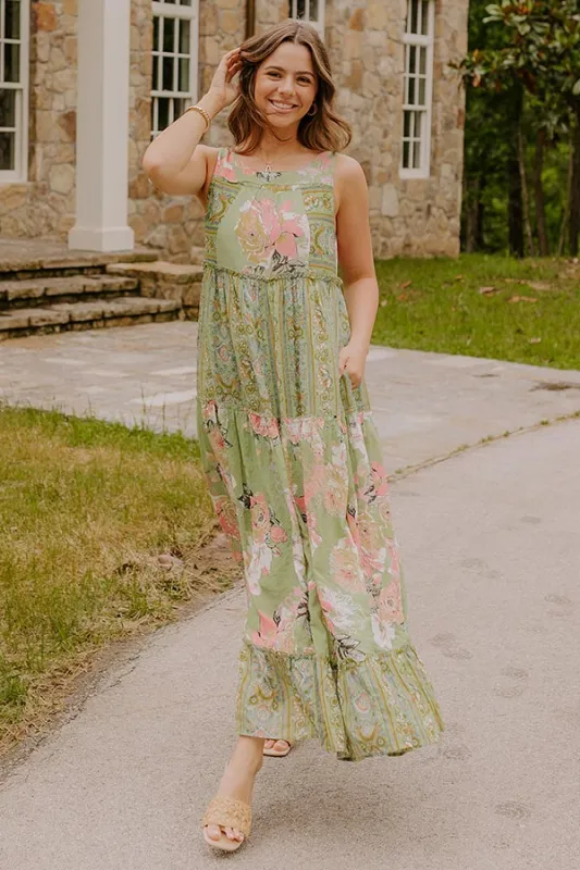 Petal Promenade Tiered Maxi Dress sold by Impressions