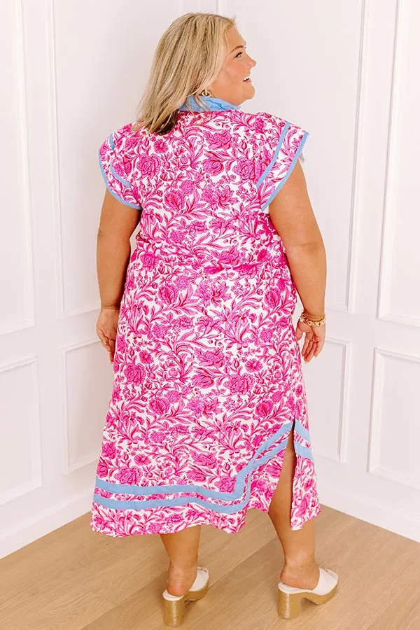 Veranda Views Floral Midi Dress in Pink Curves sold by Impressions product image thumbnail 3