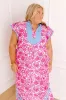 Veranda Views Floral Midi Dress in Pink Curves sold by Impressions