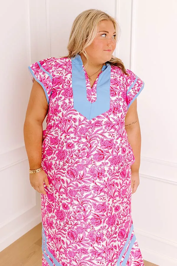Veranda Views Floral Midi Dress in Pink Curves sold by Impressions product image thumbnail 4