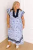 Veranda Views Floral Midi Dress in Sky Blue Curves sold by Impressions