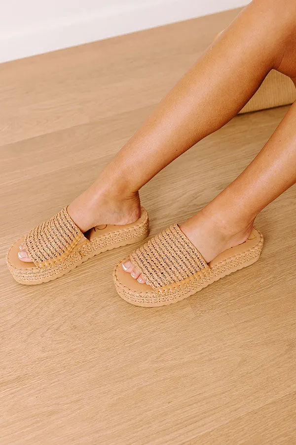 Del Mar Raffia Woven Platform Sandal in Tan sold by Impressions