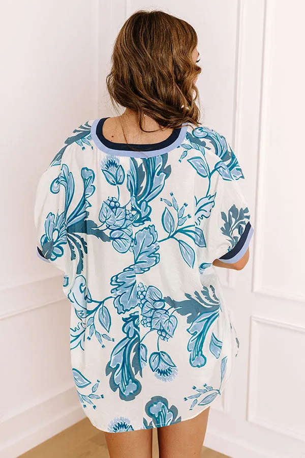 Veranda Views Floral Top in Blue sold by Impressions product image thumbnail 5
